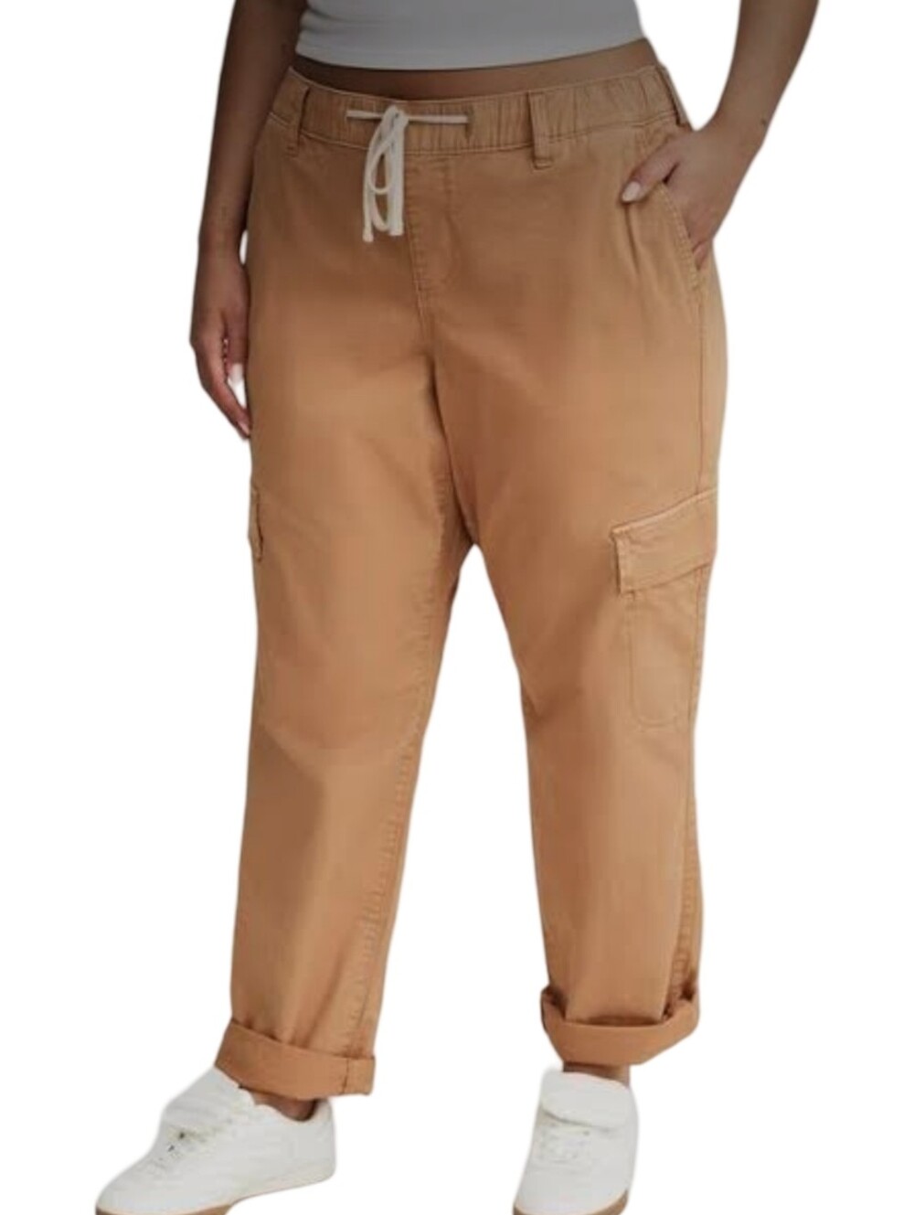 torrid Washed Cargo Joggers in Tan Brown